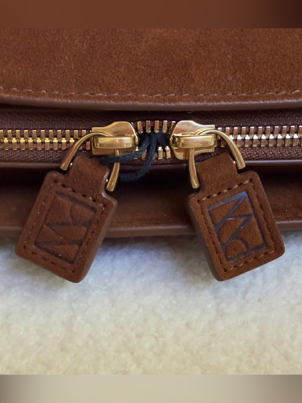 Parisa Wang Gabrielle East-West Shoulder Bag – Medium, Brown Suede. - Picture 6 of 9